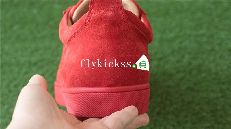 Super High End Christian Louboutin Flat Sneaker Low Top Red With Receipt